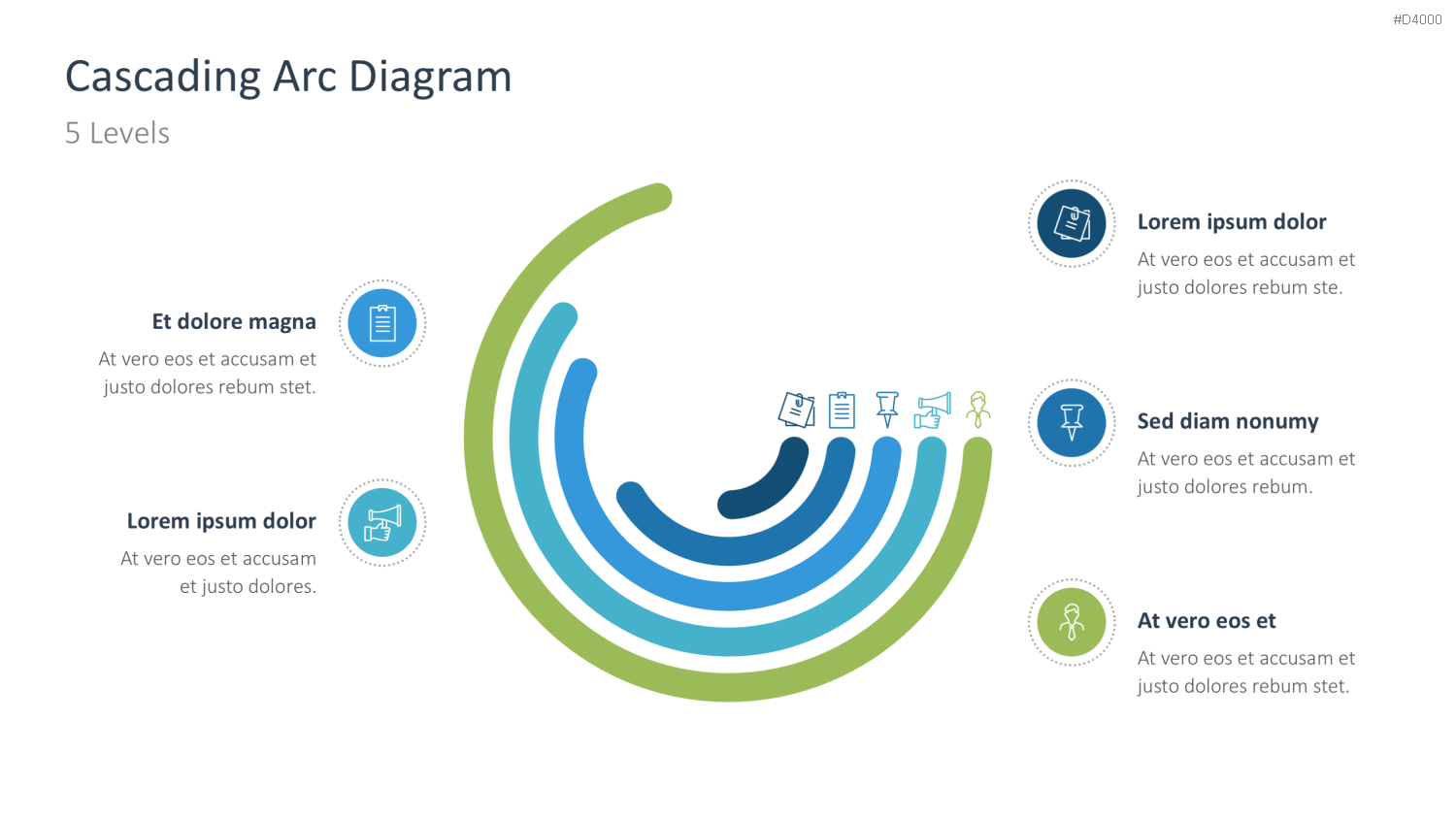 Cascading Arc Diagrams PowerPoint-Vorlage