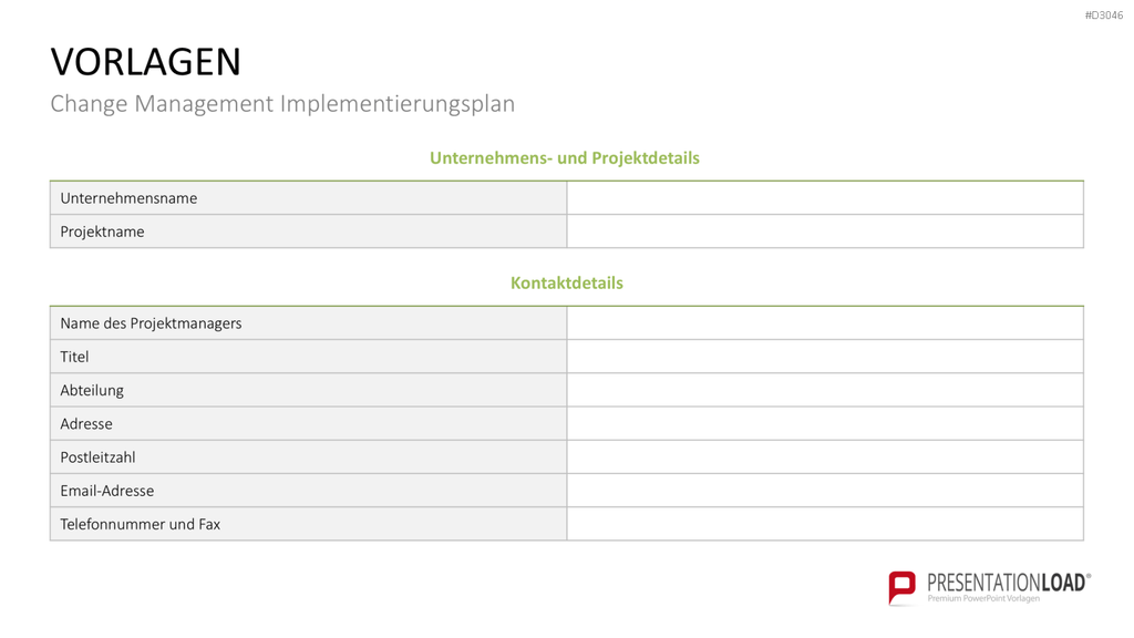 Change Management Plan PowerPoint-Vorlage