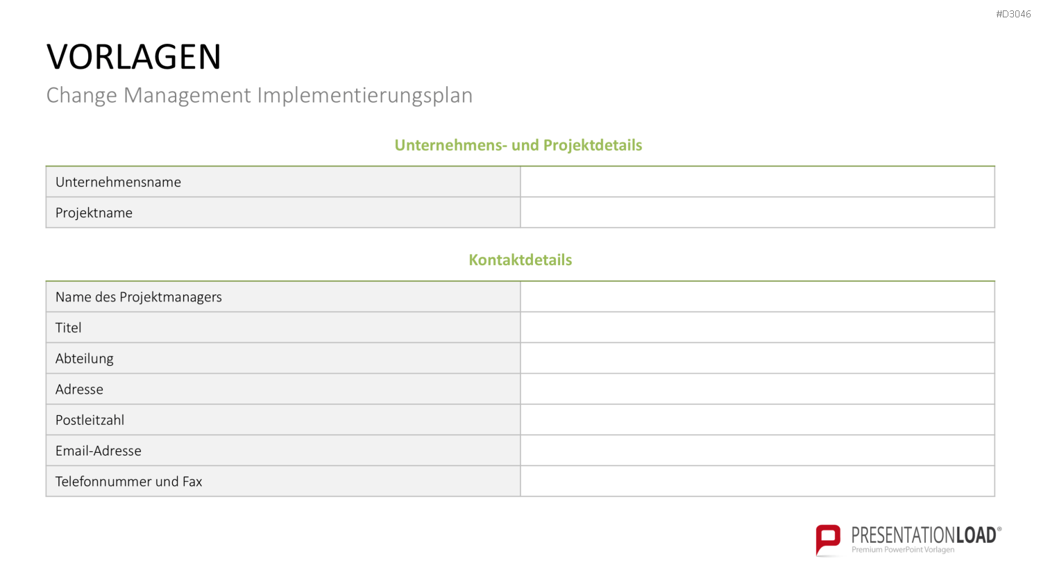 Change Management Plan PowerPoint-Vorlage