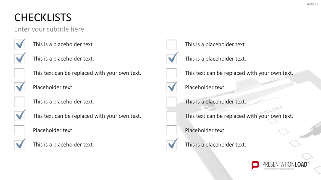 Checklisten und Bewertungen PowerPoint-Vorlage
