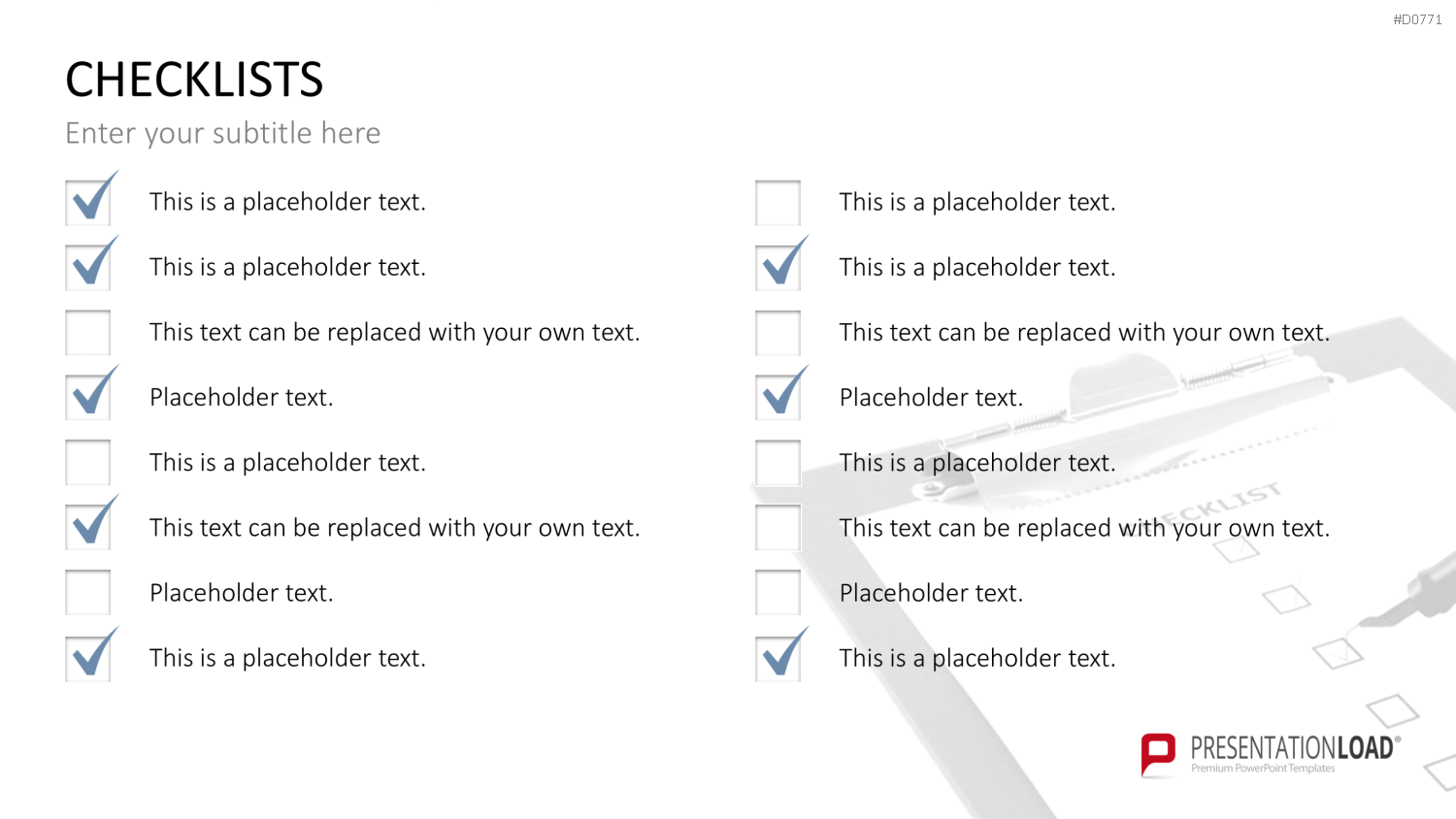 Checklisten und Bewertungen PowerPoint-Vorlage
