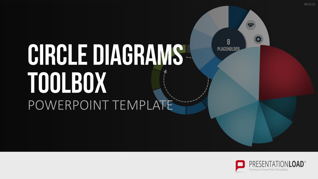 Kreisdiagramme Toolbox PowerPoint-Vorlage
