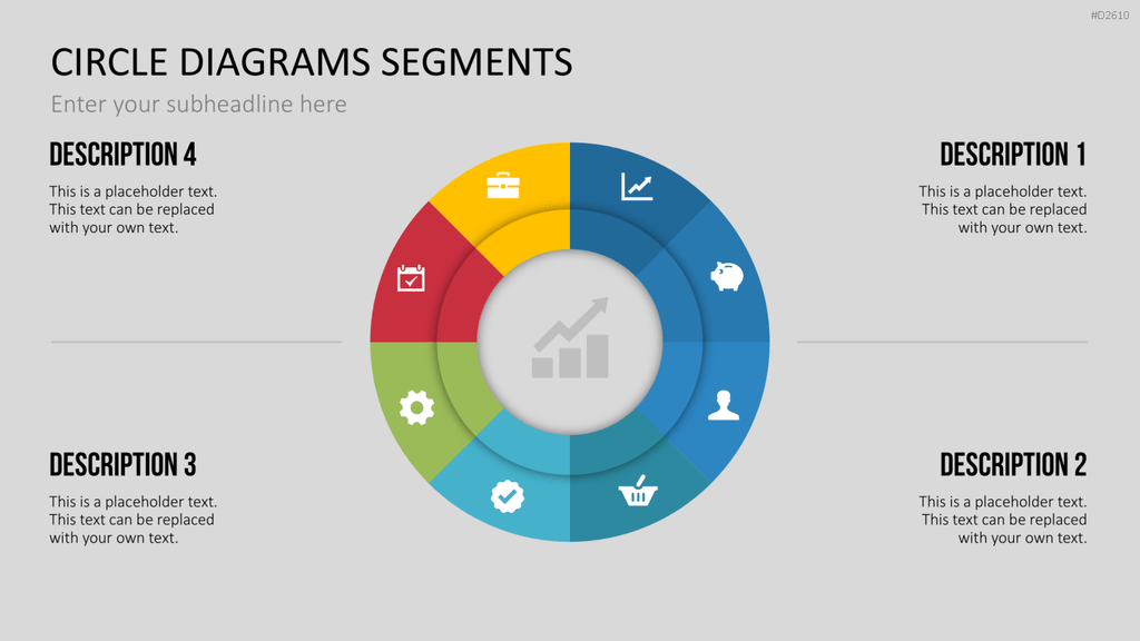 Kreisdiagramme Toolbox PowerPoint-Vorlage