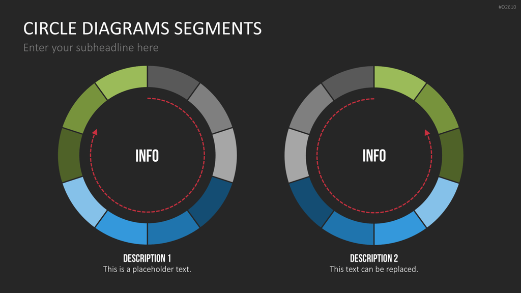 Kreisdiagramme Toolbox PowerPoint-Vorlage
