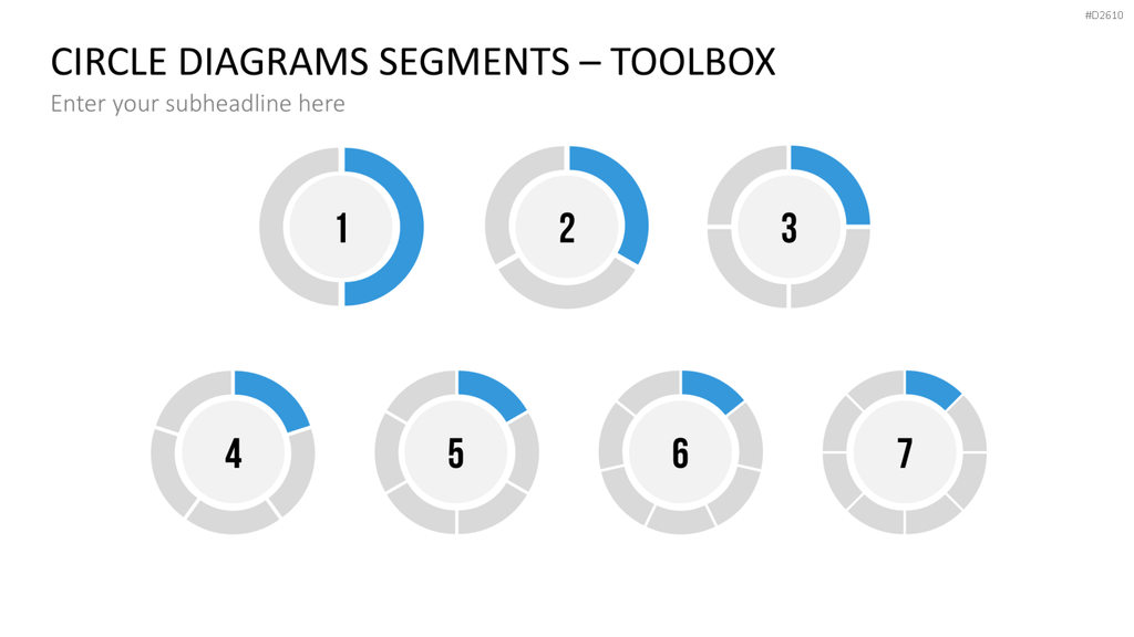 Kreisdiagramme Toolbox PowerPoint-Vorlage