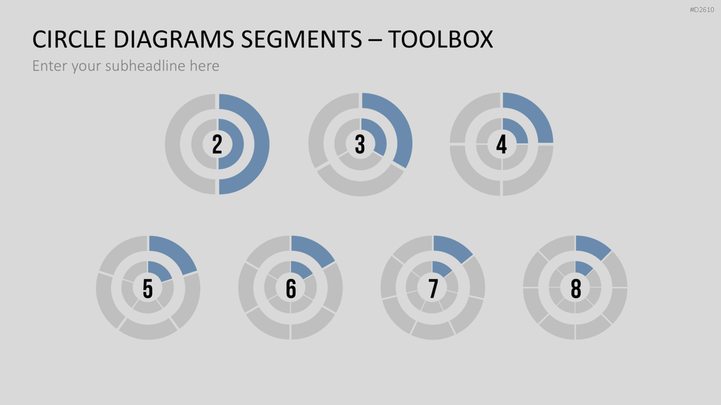 Kreisdiagramme Toolbox PowerPoint-Vorlage
