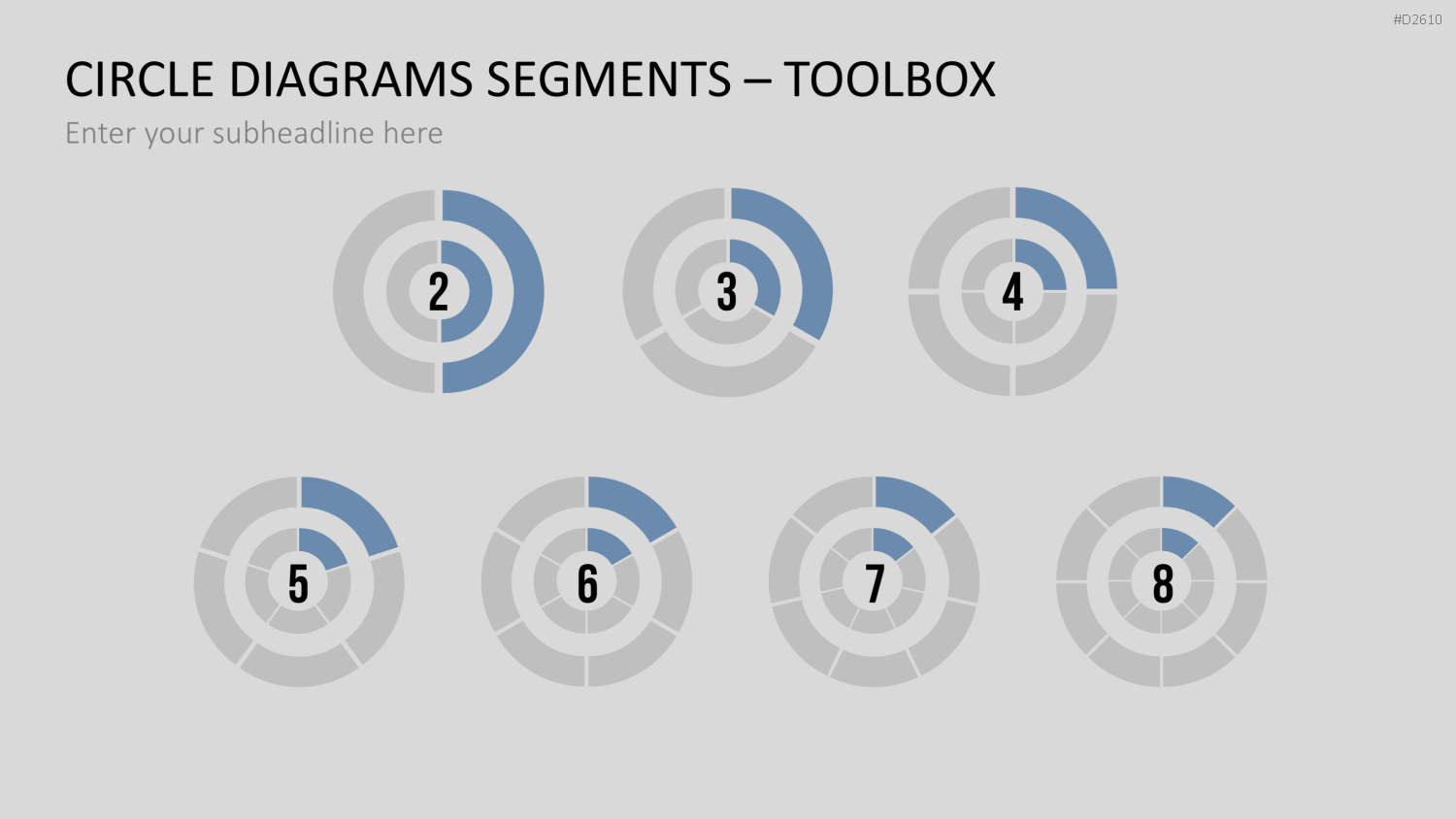 Kreisdiagramme Toolbox PowerPoint-Vorlage
