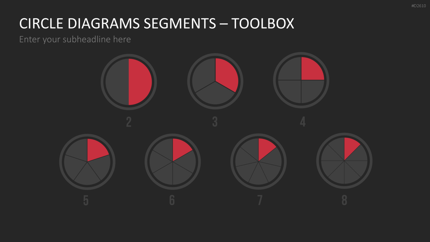 Kreisdiagramme Toolbox PowerPoint-Vorlage