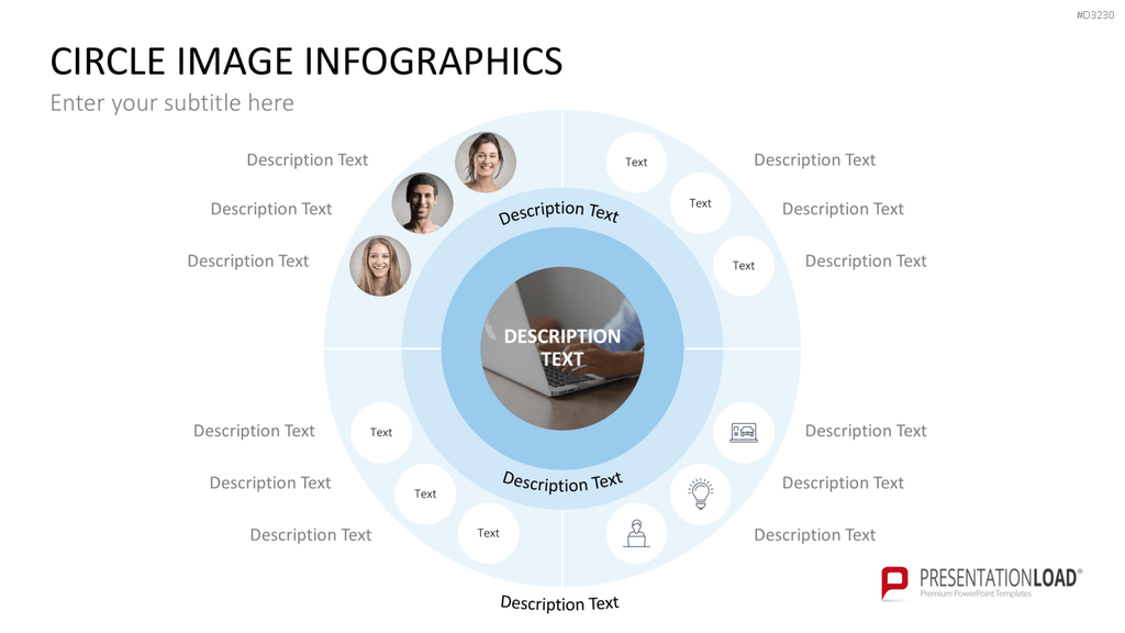 Circle Image Infographics PowerPoint-Vorlage