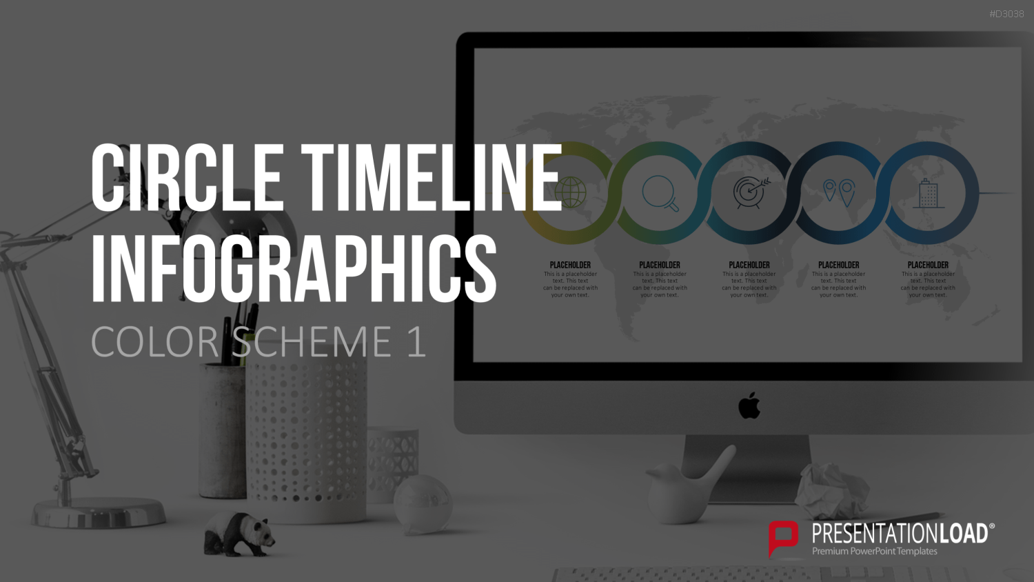 Infografik - Zeitstrahl (Kreise) PowerPoint-Vorlage
