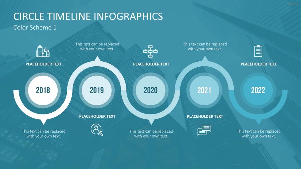 Infografik - Zeitstrahl (Kreise) PowerPoint-Vorlage