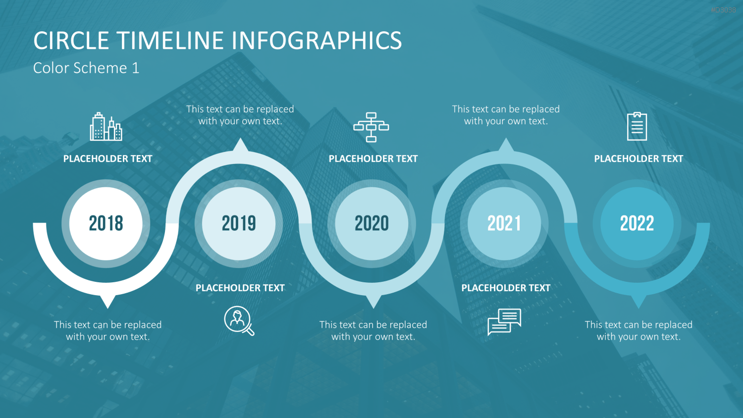 Infografik - Zeitstrahl (Kreise) PowerPoint-Vorlage