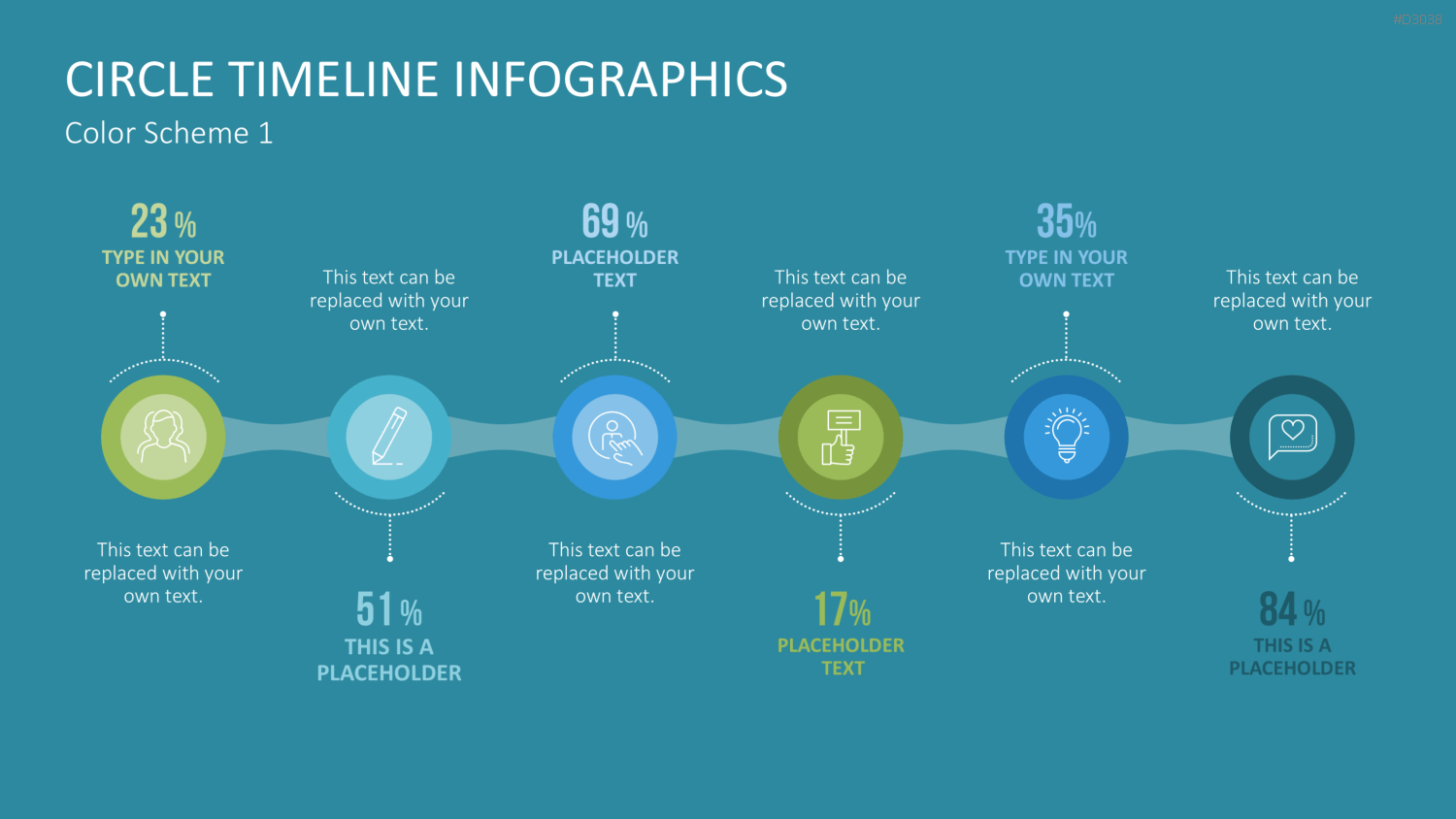 Infografik - Zeitstrahl (Kreise) PowerPoint-Vorlage