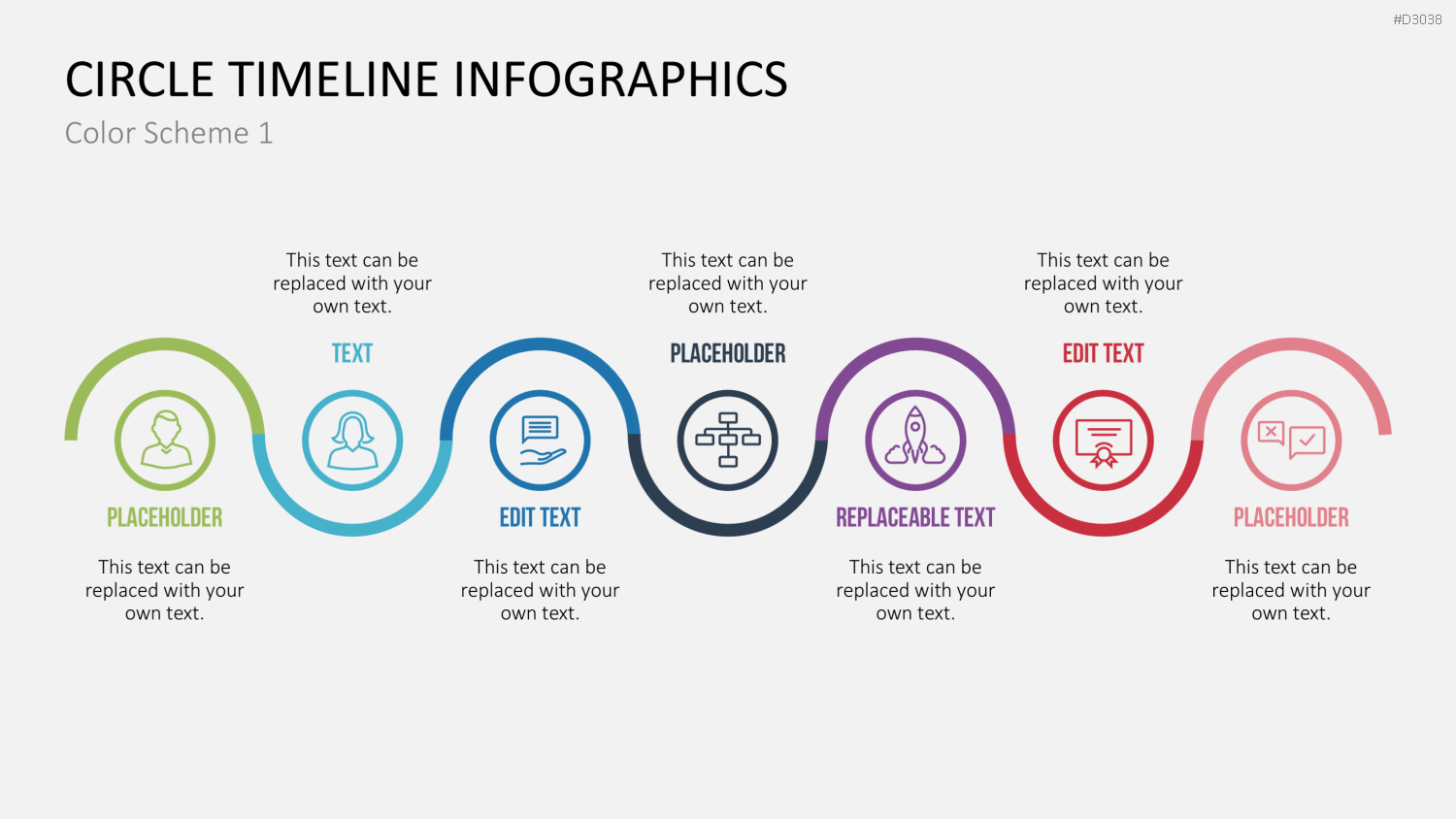 Infografik - Zeitstrahl (Kreise) PowerPoint-Vorlage