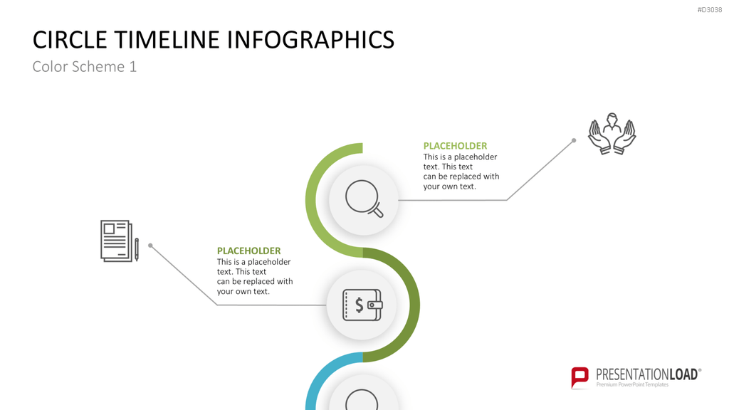 Infografik - Zeitstrahl (Kreise) PowerPoint-Vorlage