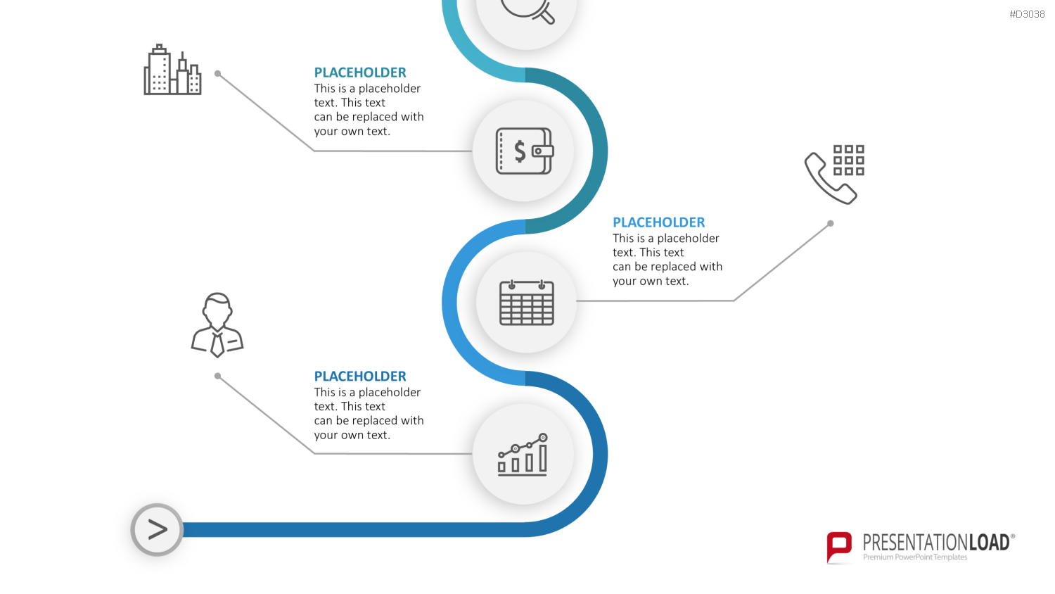 Infografik - Zeitstrahl (Kreise) PowerPoint-Vorlage