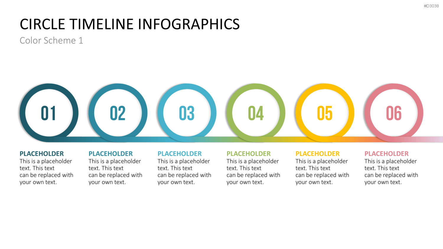 Infografik - Zeitstrahl (Kreise) PowerPoint-Vorlage