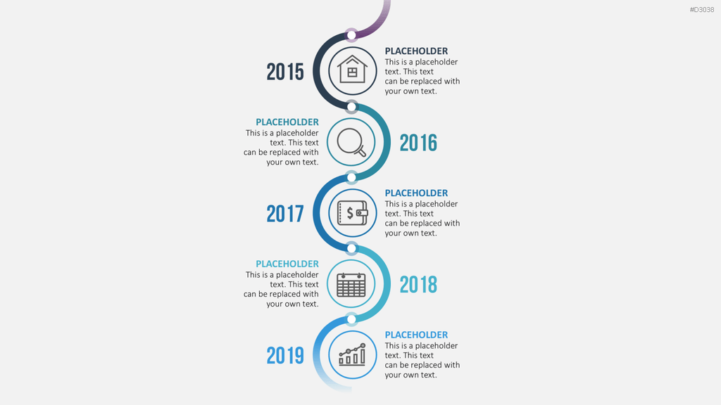 Infografik - Zeitstrahl (Kreise) PowerPoint-Vorlage