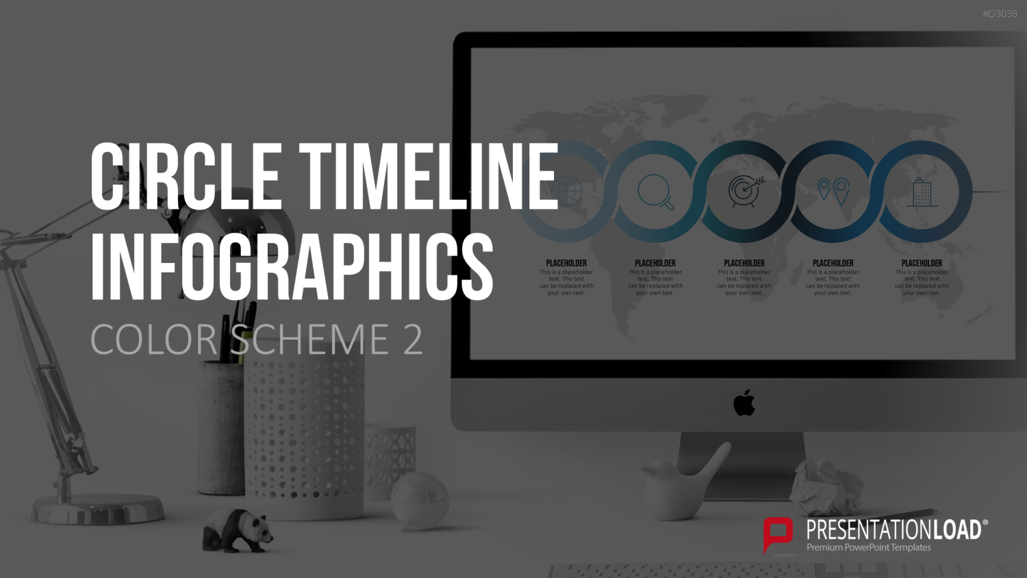Infografik - Zeitstrahl (Kreise) PowerPoint-Vorlage
