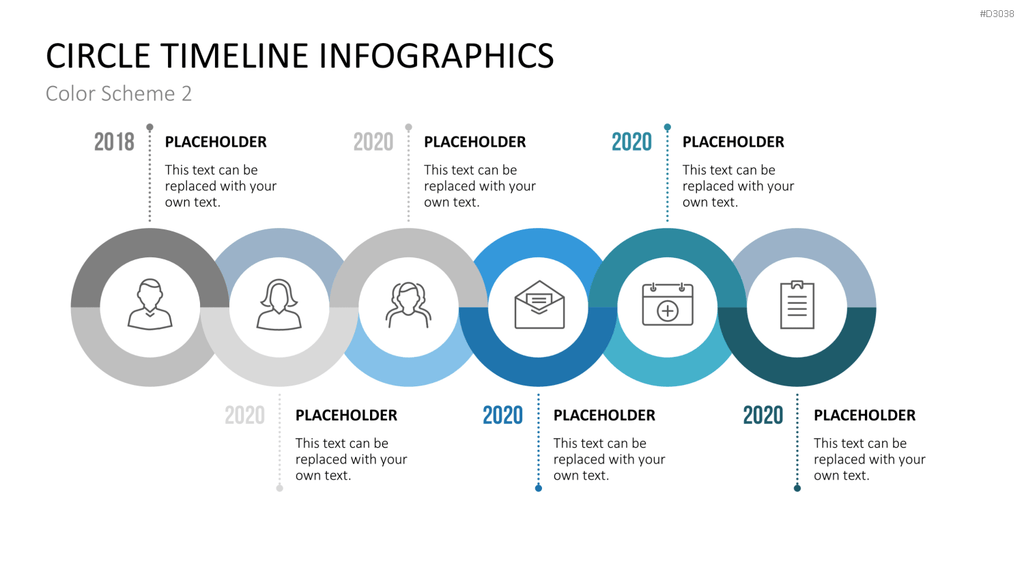 Infografik - Zeitstrahl (Kreise) PowerPoint-Vorlage