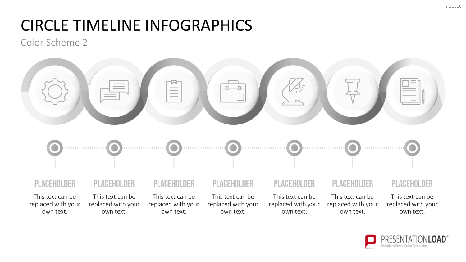 Infografik - Zeitstrahl (Kreise) PowerPoint-Vorlage