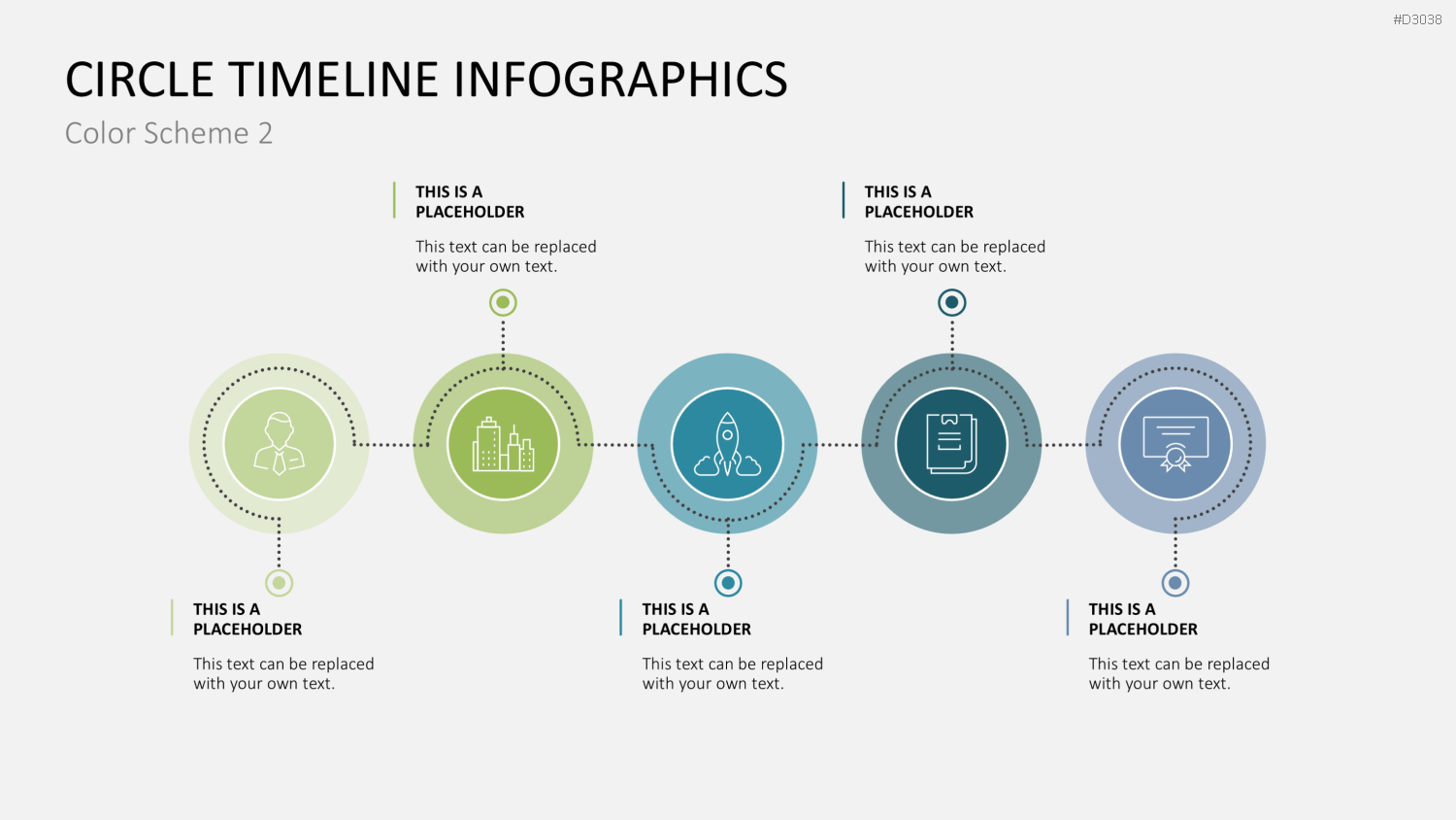Infografik - Zeitstrahl (Kreise) PowerPoint-Vorlage