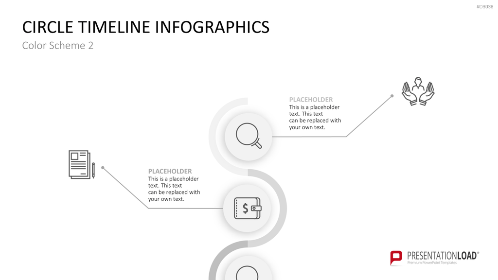 Infografik - Zeitstrahl (Kreise) PowerPoint-Vorlage