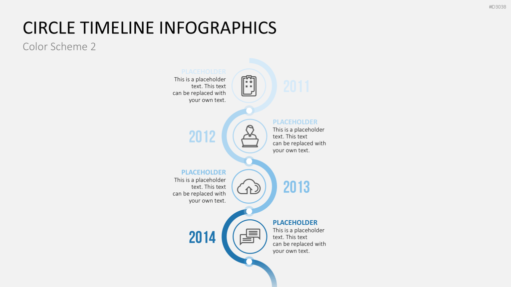Infografik - Zeitstrahl (Kreise) PowerPoint-Vorlage