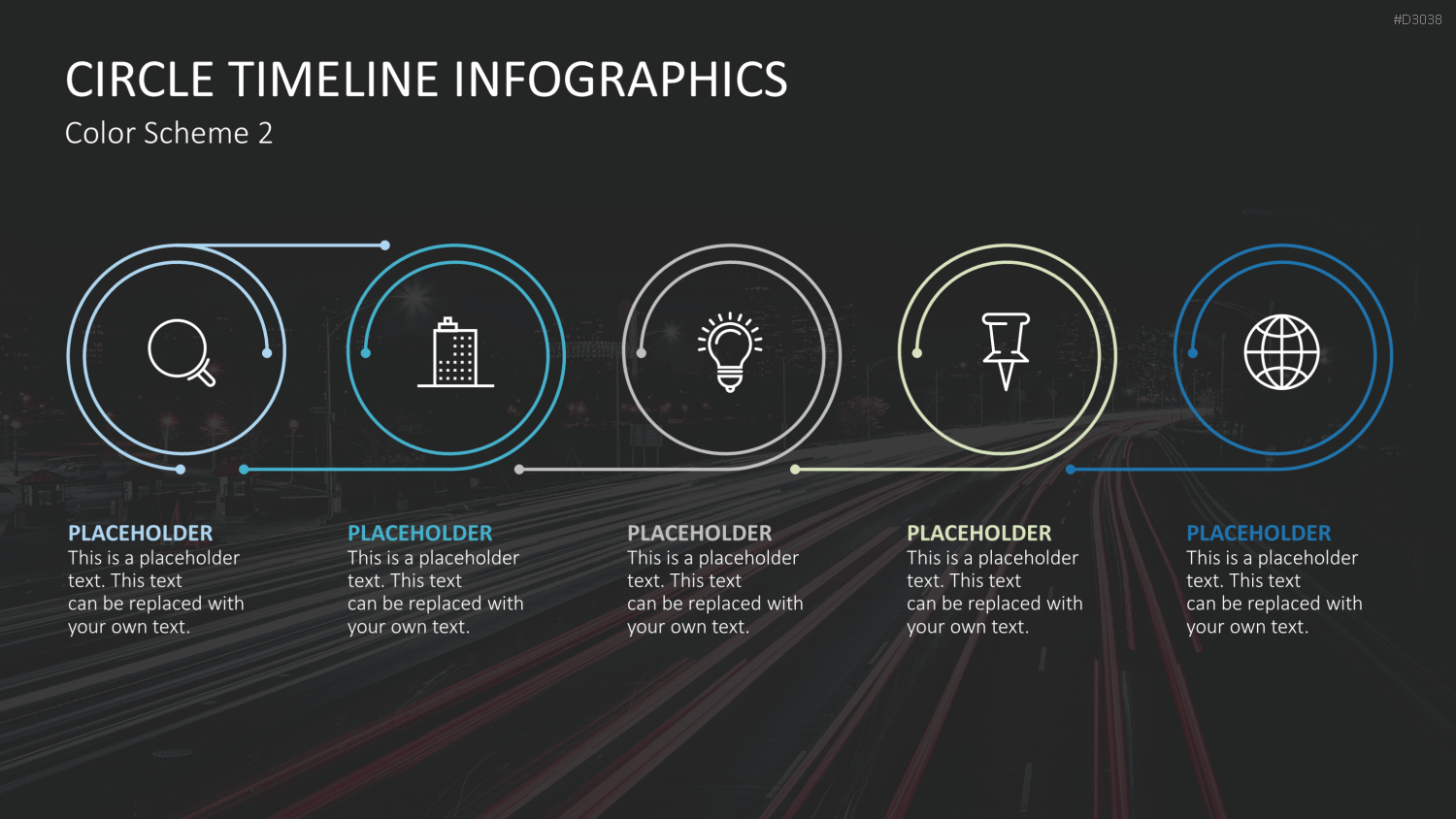 Infografik - Zeitstrahl (Kreise) PowerPoint-Vorlage