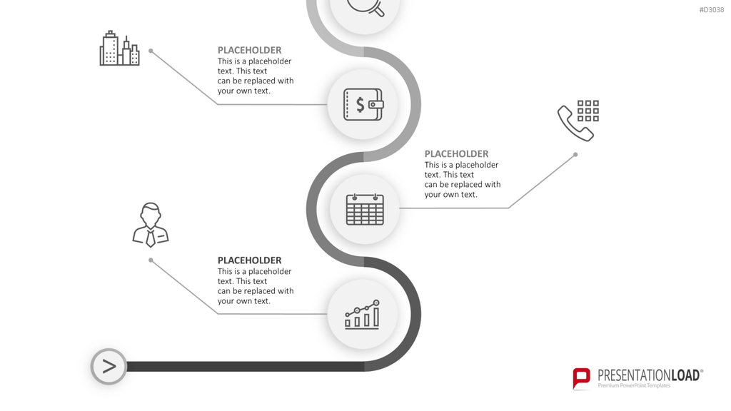 Infografik - Zeitstrahl (Kreise) PowerPoint-Vorlage