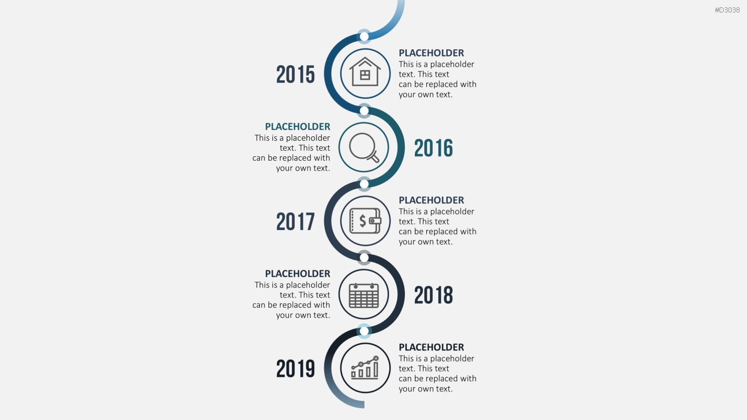 Infografik - Zeitstrahl (Kreise) PowerPoint-Vorlage