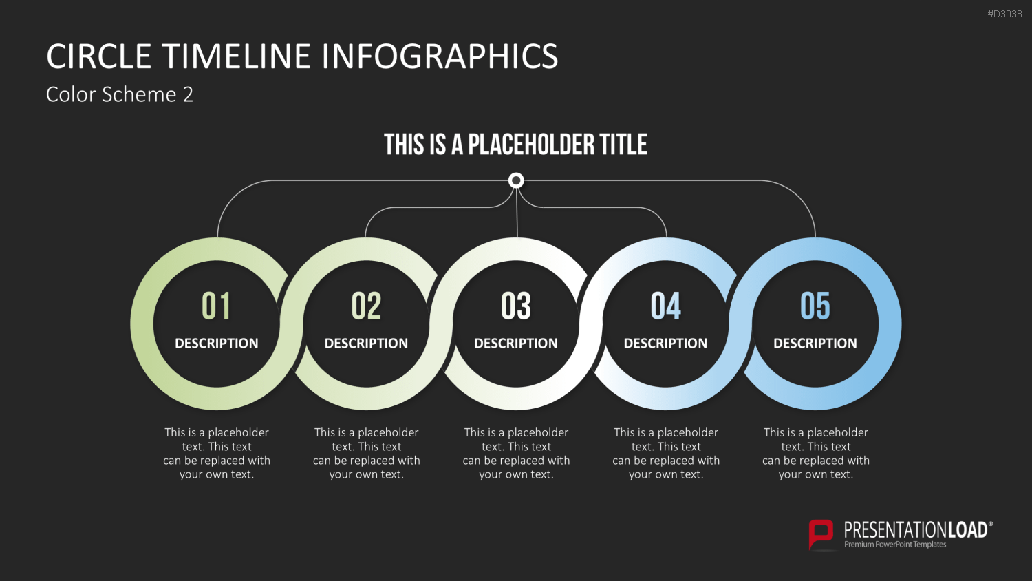 Infografik - Zeitstrahl (Kreise) PowerPoint-Vorlage