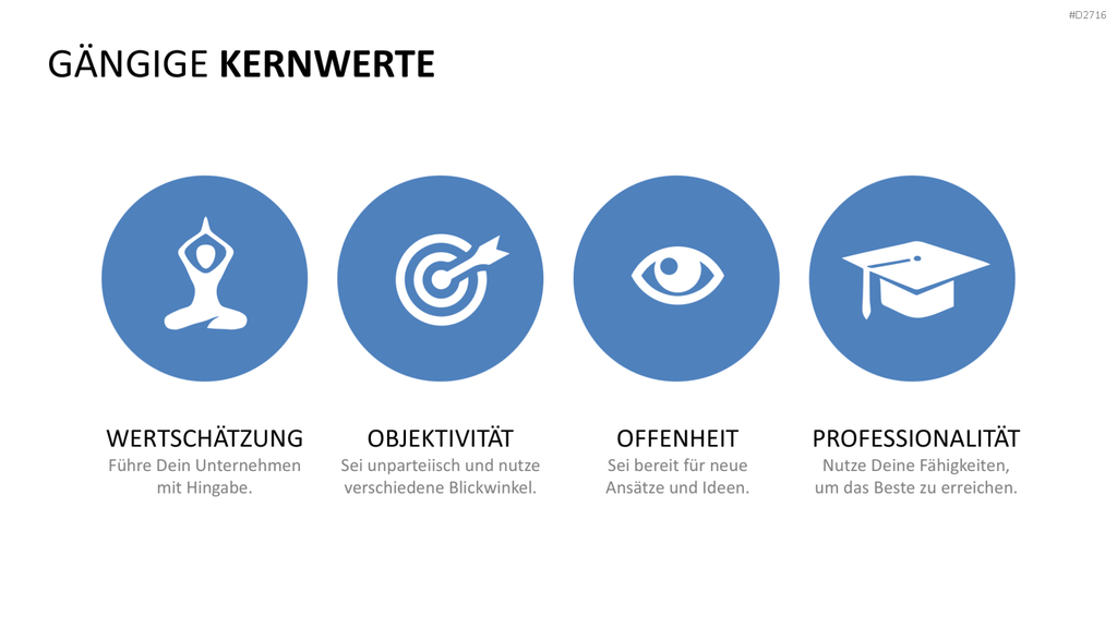 Unternehmensleitbild / Kernwerte PowerPoint-Vorlage