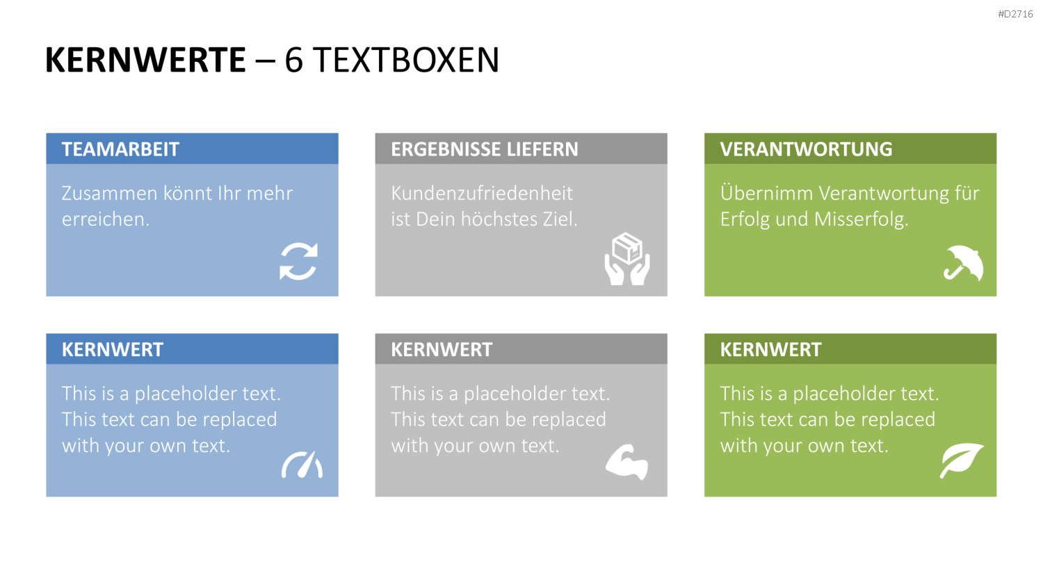 Unternehmensleitbild / Kernwerte PowerPoint-Vorlage