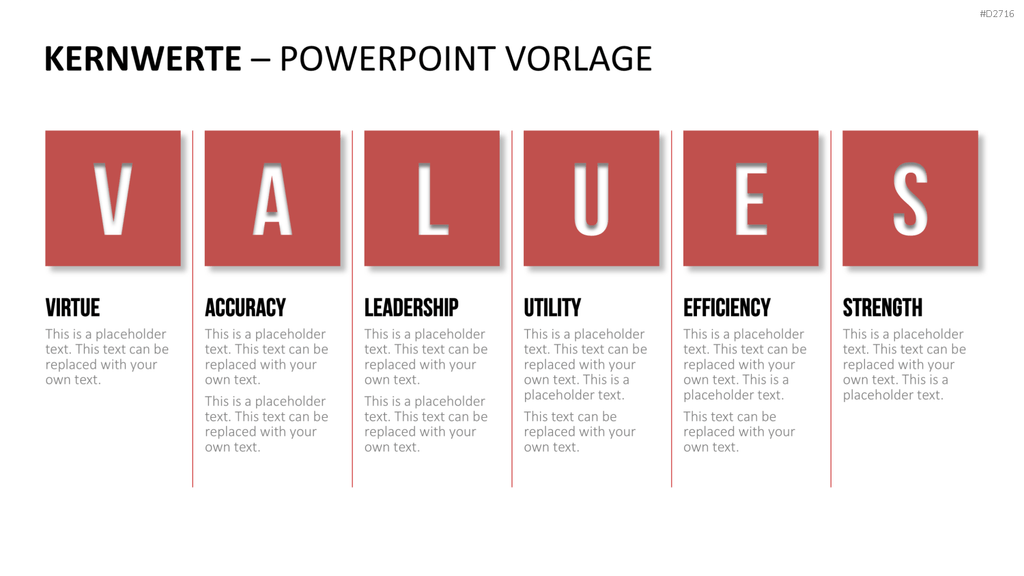Unternehmensleitbild / Kernwerte PowerPoint-Vorlage
