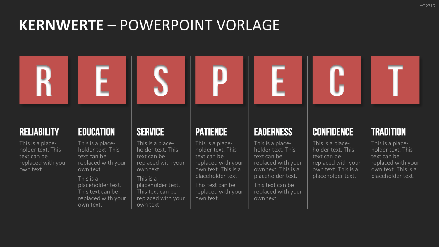 Unternehmensleitbild / Kernwerte PowerPoint-Vorlage