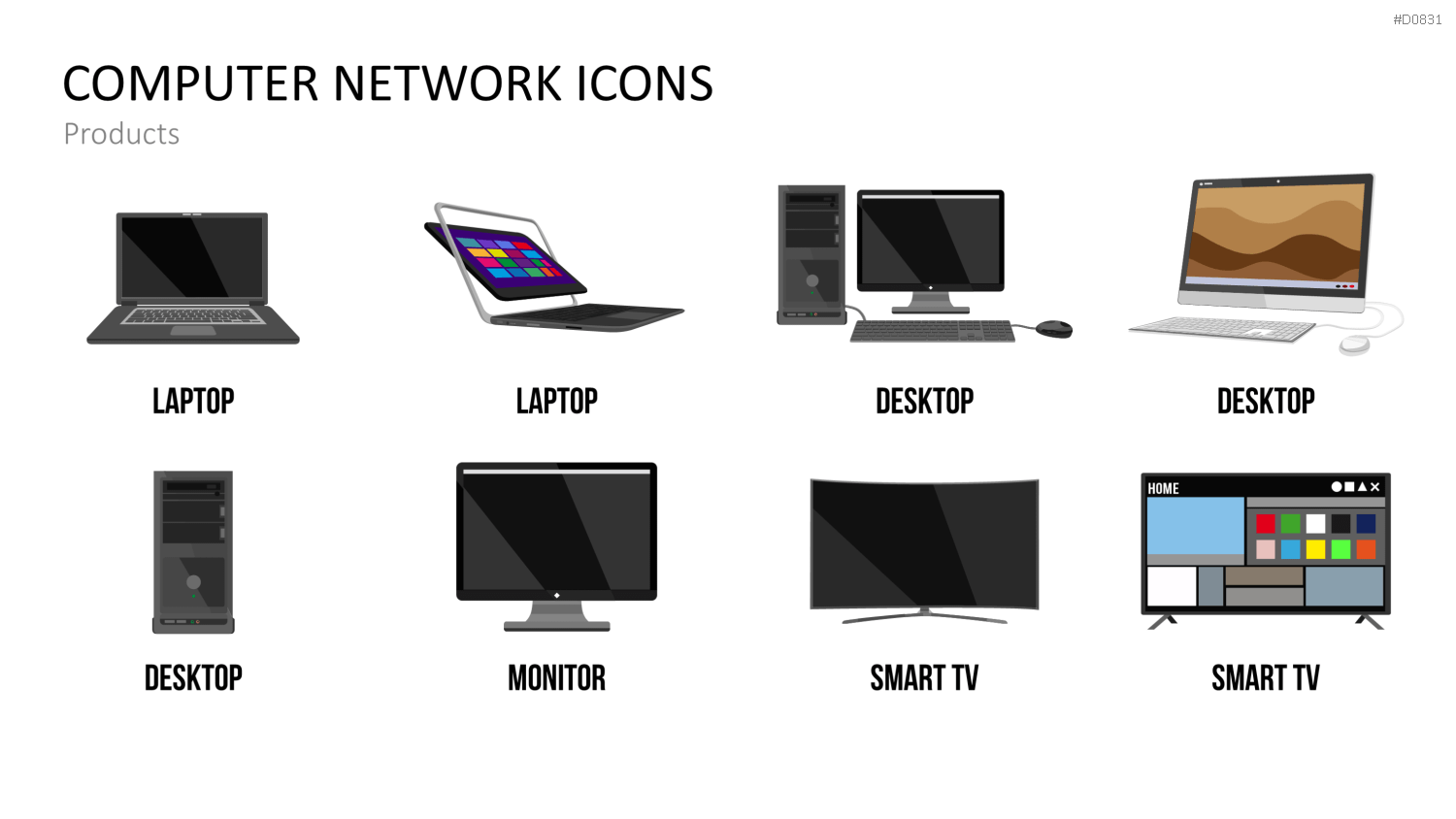 Computer Netzwerk Icons PowerPoint-Vorlage