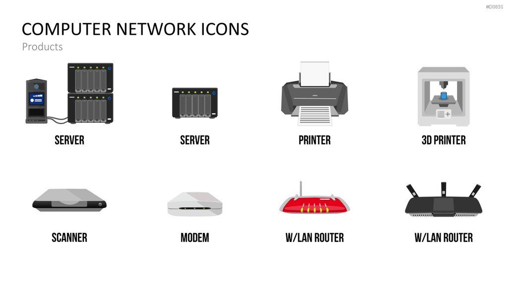 Computer Netzwerk Icons PowerPoint-Vorlage