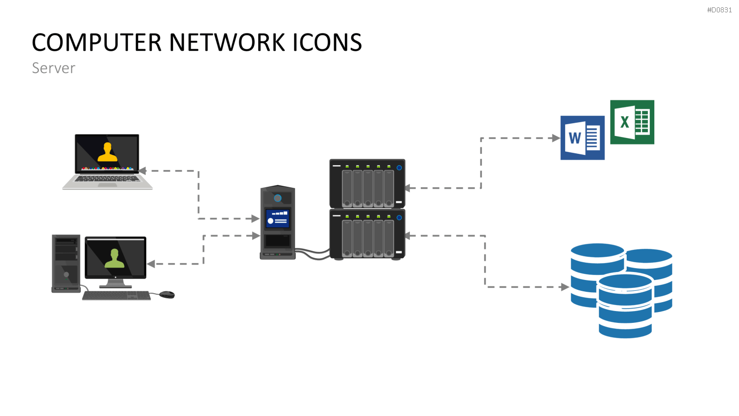 Computer Netzwerk Icons PowerPoint-Vorlage