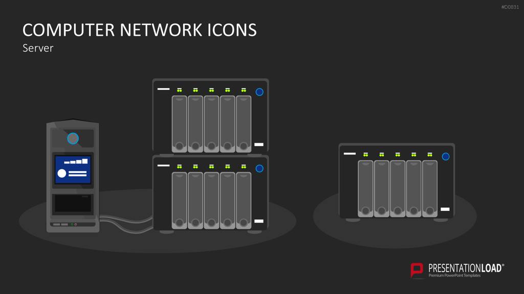Computer Netzwerk Icons PowerPoint-Vorlage