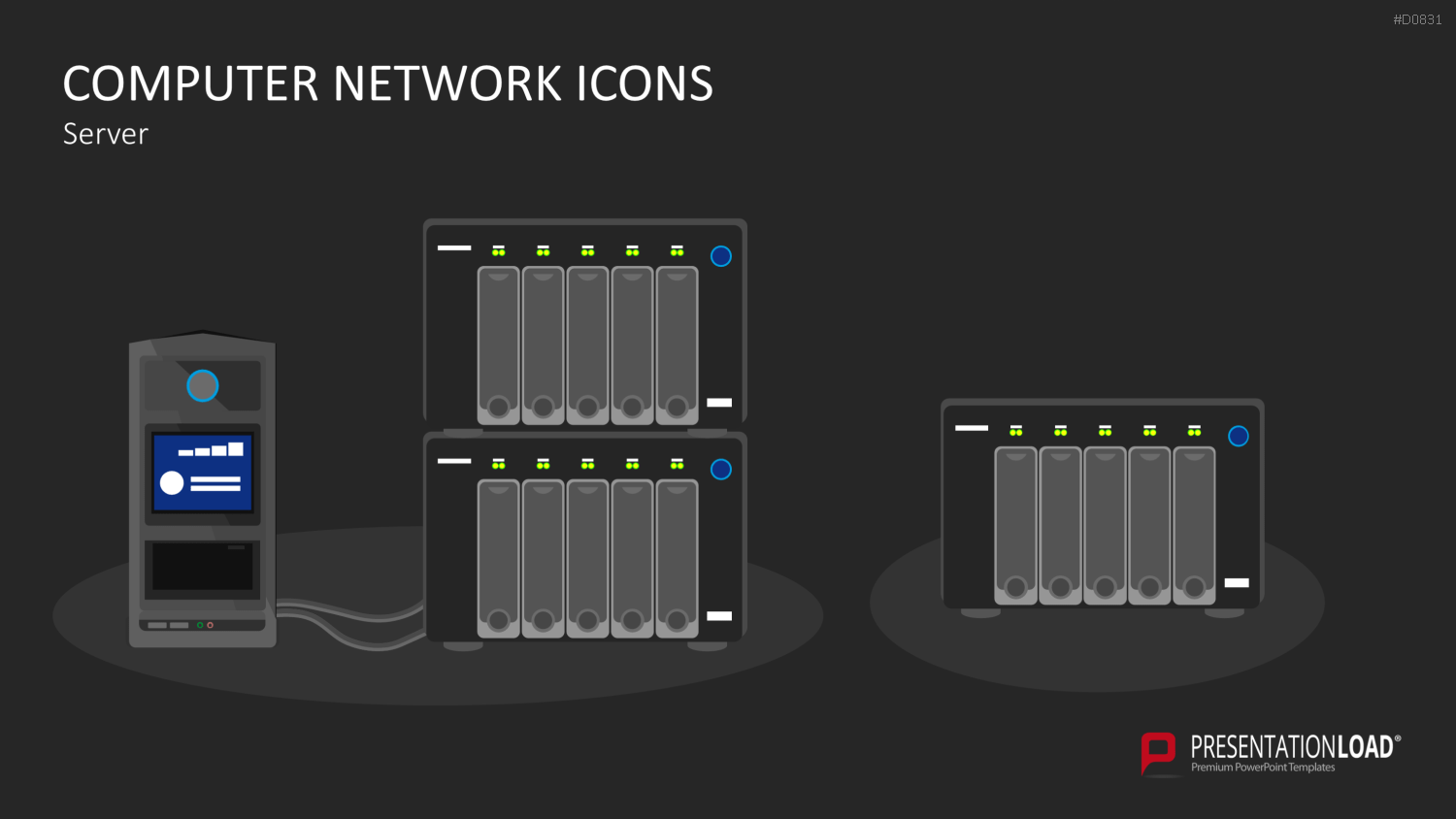 Computer Netzwerk Icons PowerPoint-Vorlage