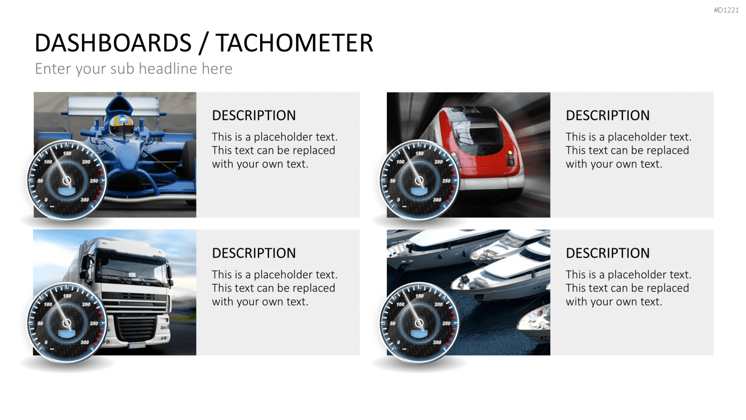 Dashboards / Tachometer PowerPoint-Vorlage
