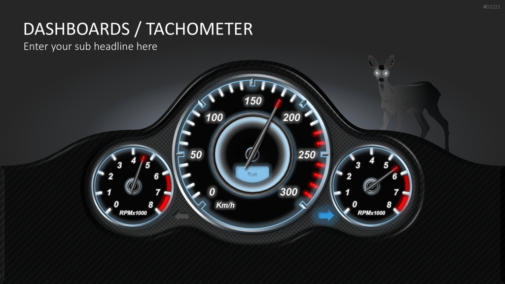 Dashboards / Tachometer PowerPoint-Vorlage