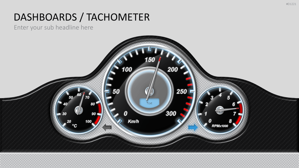 Dashboards / Tachometer PowerPoint-Vorlage