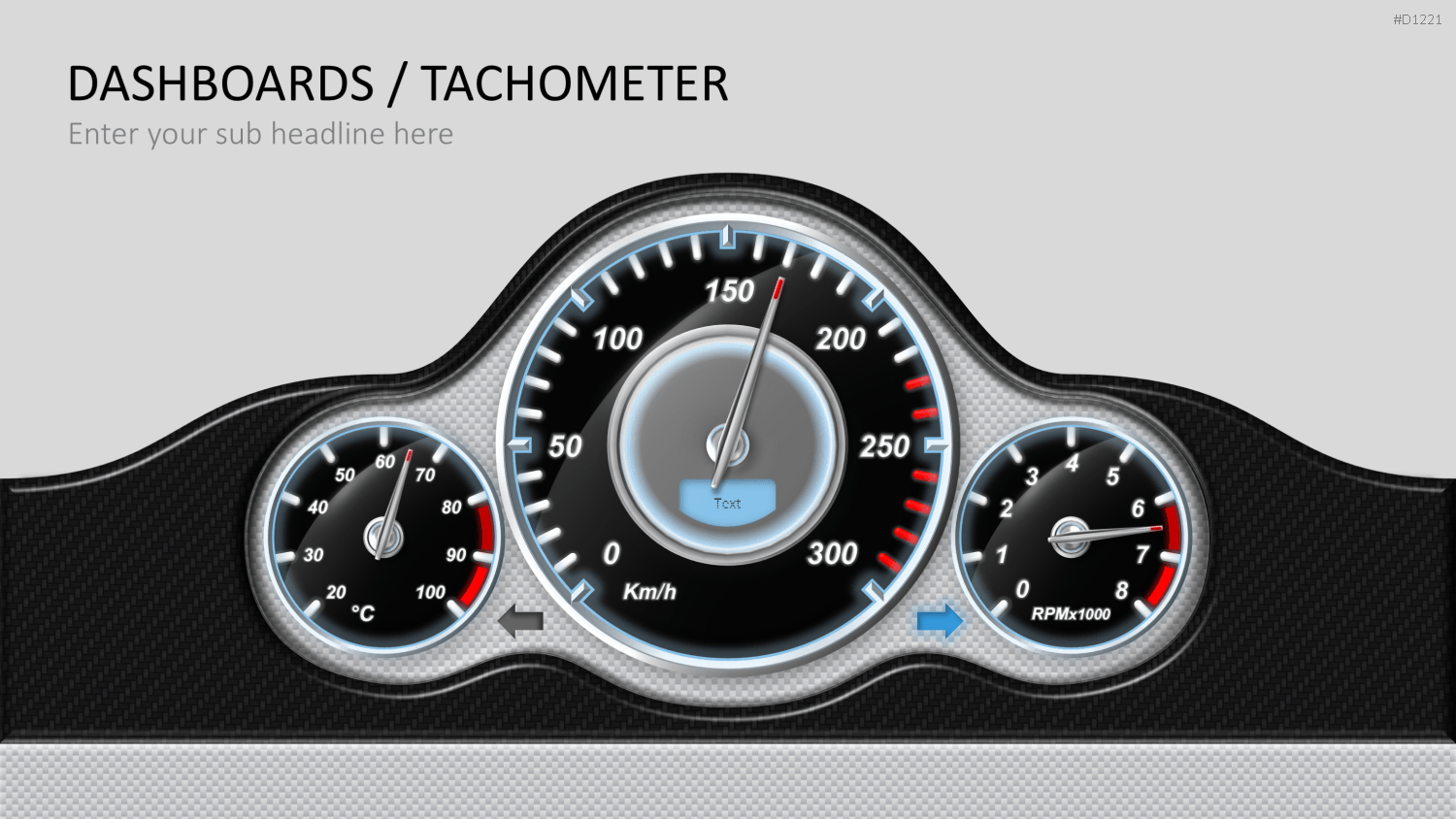 Dashboards / Tachometer PowerPoint-Vorlage