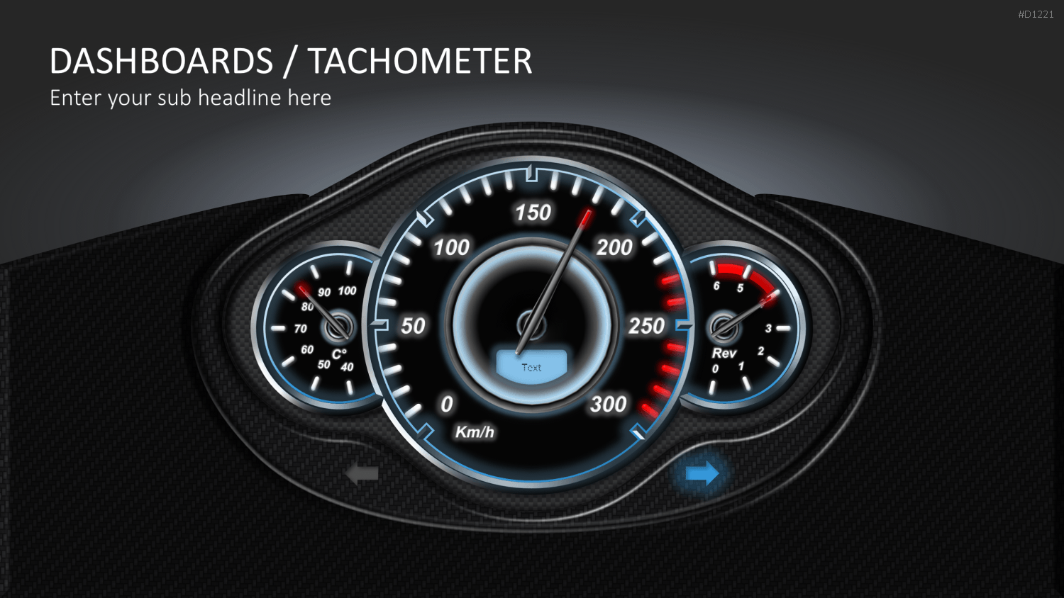 Dashboards / Tachometer PowerPoint-Vorlage
