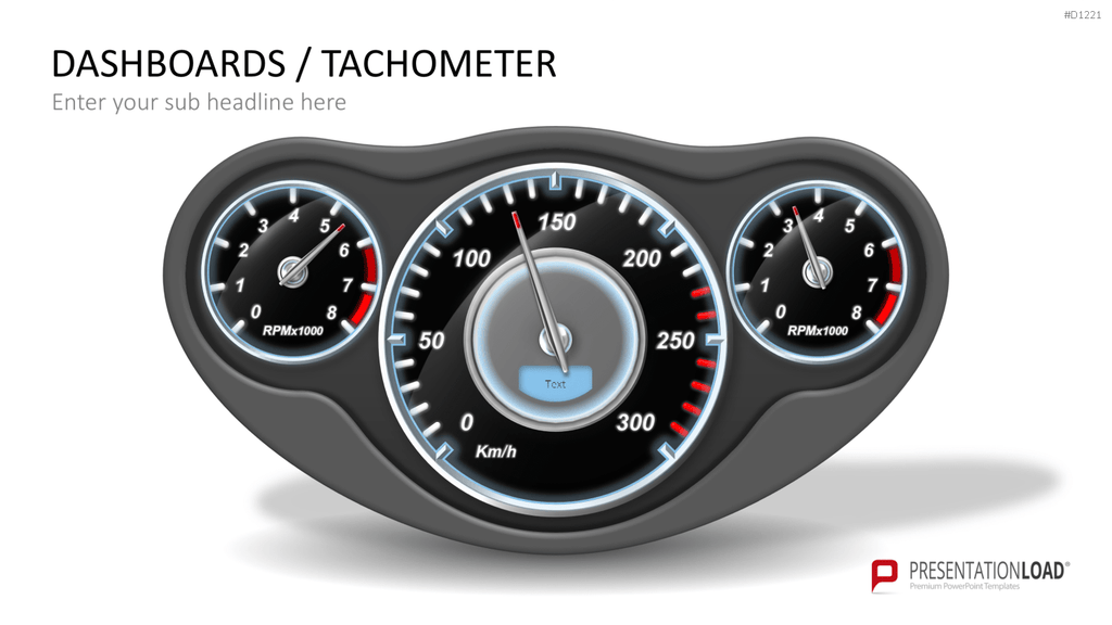 Dashboards / Tachometer PowerPoint-Vorlage