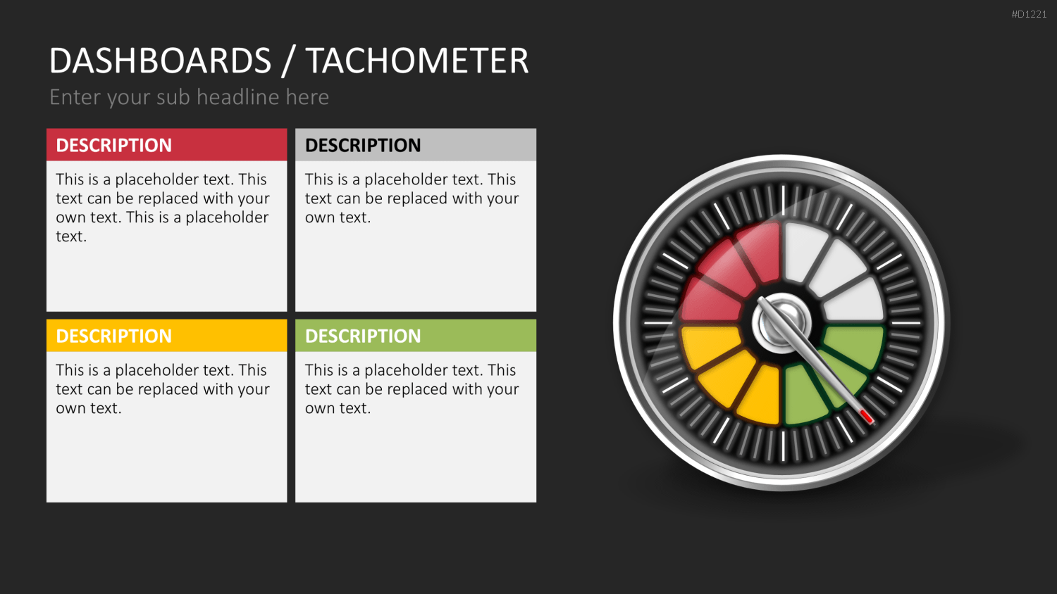 Dashboards / Tachometer PowerPoint-Vorlage