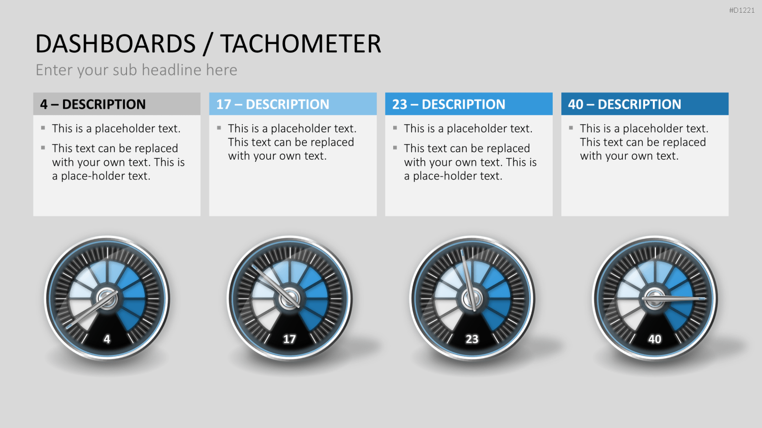 Dashboards / Tachometer PowerPoint-Vorlage
