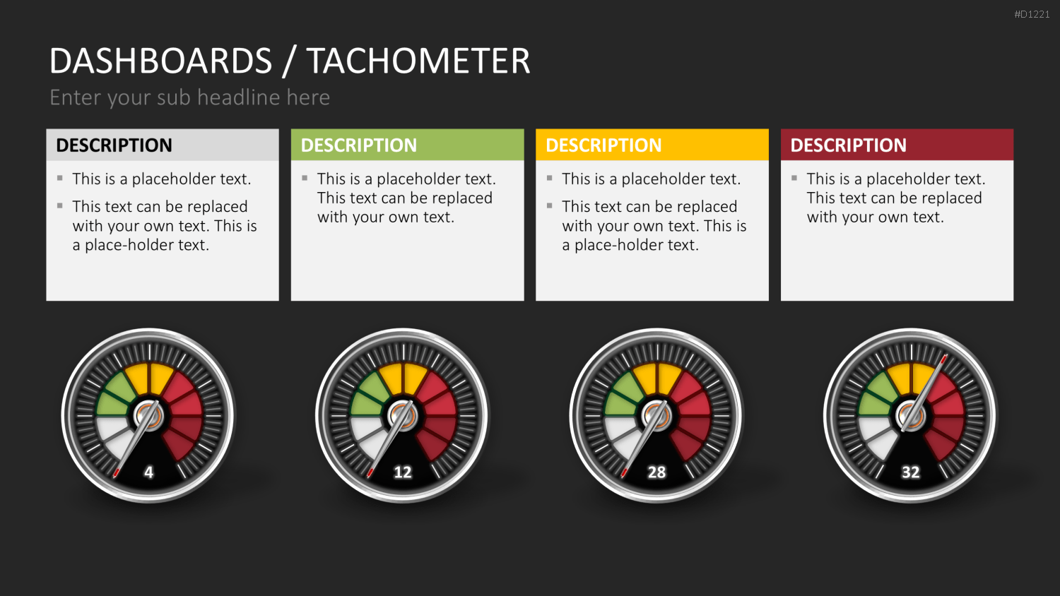 Dashboards / Tachometer PowerPoint-Vorlage